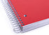 Mintra Office Durable Spiral Notebooks - 5 Subject, Red, Wide Ruled, 200 Sheets, Poly Pockets, Moisture Resistant Cover