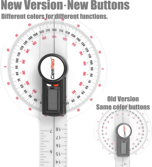 GemRed 12" Digital Goniometer for Joint Range of Motion Measurement (GR311 New Version)