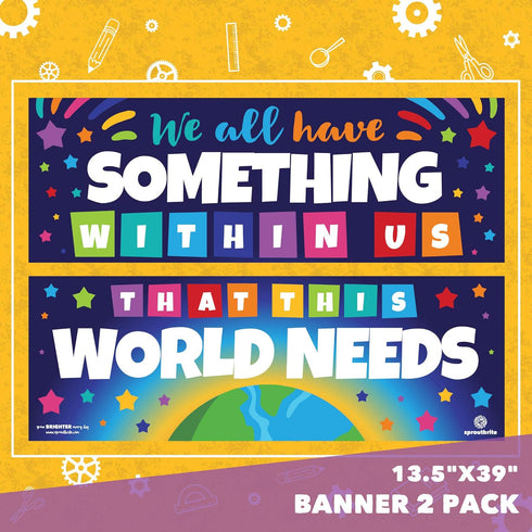 Sproutbrite Classroom Decorations, Kids Banner & Posters - Wall Decor for Elementary and Middle School Bulletin Board