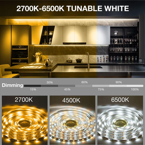 8 Counter, 2700K-6500K 13.2ft DAYBETTER PCS Under Cabinet Lighting Kit, Bright Under Cabinet Lights, Flexible Led Strip
