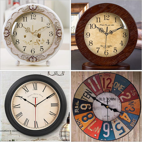 6 Pieces Clock Mechanism Replacement Kit with 9 Pack Clock Hands, Silent Sweep Clock Motor Kit Battery Operated for Clock Repair DIY Replacement, Custom Clock
