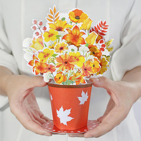 Diese-Klappkarten Flower Pop Up Card - 3D Flowers Bouquet Greeting Card for Birthday