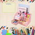 Mesh Desk Organizer with 6 Compartments and 1 Drawer, Multi-Functional Caddy Pen Holder for Home Office School Decor