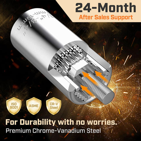 Super Universal Socket Tools - Socket Set with Power Drill Adapter (7-19 MM) for Various Fasteners