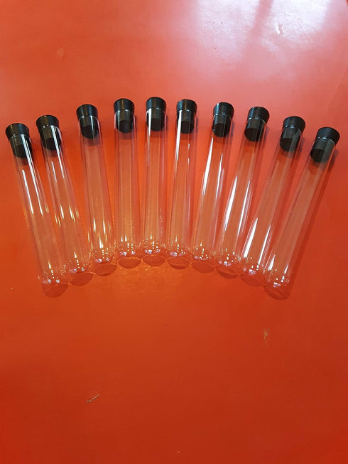 Glass Culture Tubes, 20x150mm with Rubber Stoppers, 10/PK