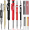 Hiboom 10 Pack Carpenter Pencil Set, 4 Colorful Solid Carpenter Pencils with Sharpener