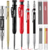 Hiboom 10 Pack Carpenter Pencil Set, 4 Colorful Solid Carpenter Pencils with Sharpener