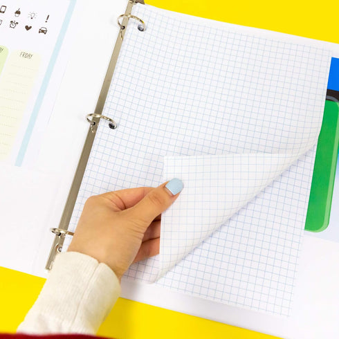 BAZIC Notebook 80 Sheets 5" Quad Graph Ruled Notebooks, Reversible 4", Easy Tear 3 Punched Holes, Squares Ruled