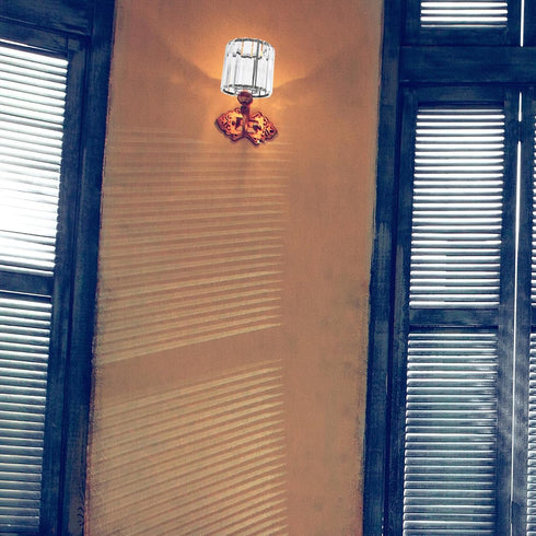 4.92 Inch Luxshiny Crystal Ceiling Light Cover Iron Art Lampshade Shade Unique Light Cover for Wall Lamp Pendant