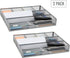 Mind Reader Drawer Organizer, Desk Utensil Organizer, Metal Mesh, 15" L x 12" W x 2.25" H, Set of 2, Silver