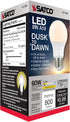 S11429 A19 Bulb, 60W 2700K, Satco Dusk to Dawn LED Light Replacement, Frosted