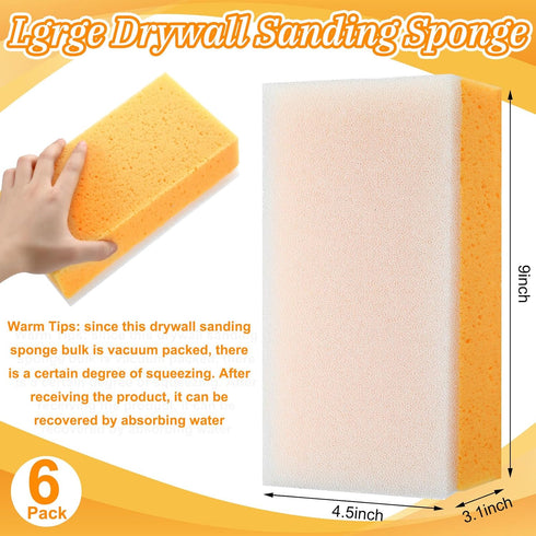6 9 4.5 3.1 Inch Gisafai Pcs Drywall Wet Sanding Sponge x x Washable Reusable Drywall Sanding Blocks for Smoothing