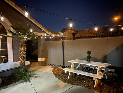 27 Commercial Bulbs 1W 12 Bulbs Brightech Ambience Pro Ft Solar Powered String Lights - Grade Waterproof Patio Lights