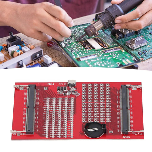 Arythia DDR4 DDR5 2-in-1 RAM Memory Tester Card, Slot Diagnostic Analyzer, LED Fault Indicator, Type C & Battery
