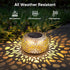 2 Pack 2 Solar Lanterns Outdoor Waterproof: White Gold Hollow Out Metal Solar Lights - Lighting Colors Outside Patio