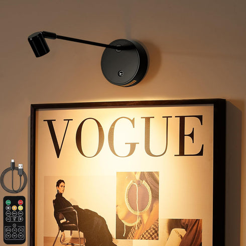 Wireless Battery Operated Picture Light for Wall,3 Color LED Art Lighting for