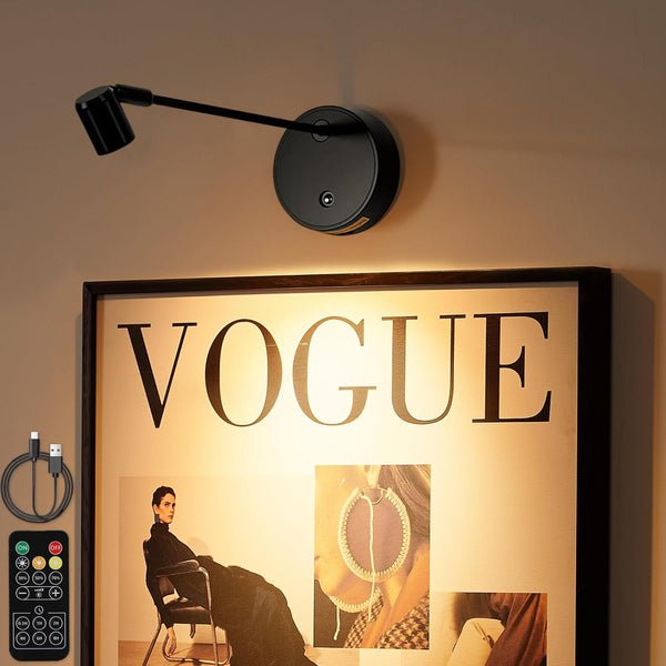 Wireless Battery Operated Picture Light for Wall,3 Color LED Art Lighting for