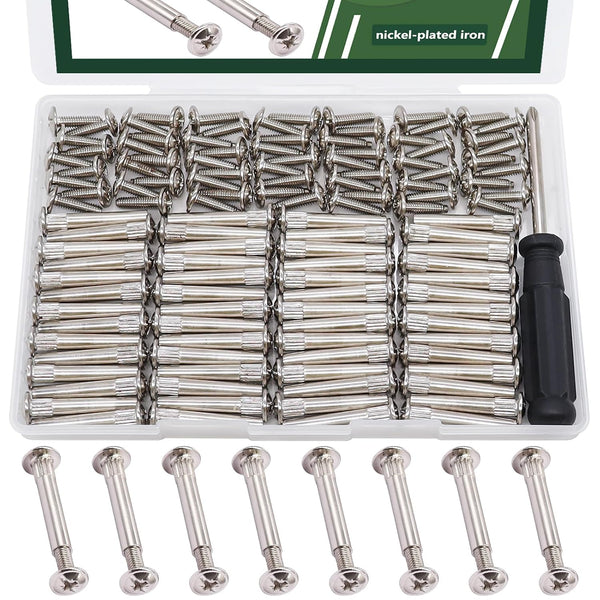 130PCS M4 Furniture Joint Connector Bolt & Cap Nut Kit, Furniture Screw