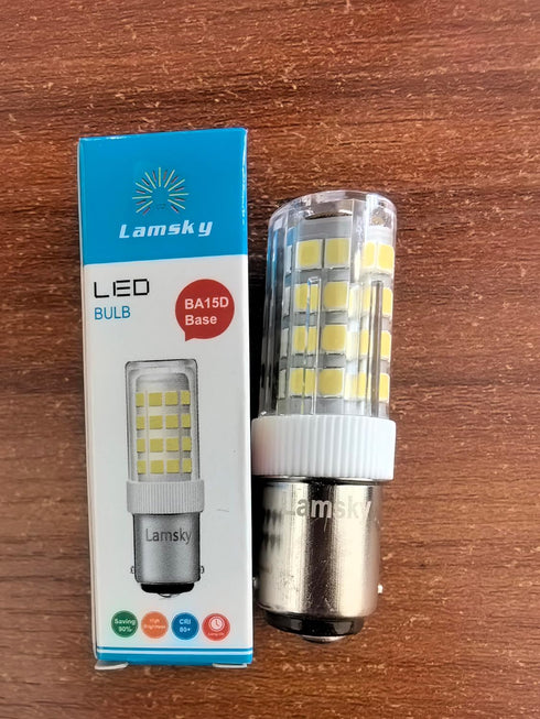 (4-Pack) BA15D LED Double Contact Bayonet Base Sewing Machine Bulb 120 Volts T3/T4/C7/S6 4W Daylight 6000K
