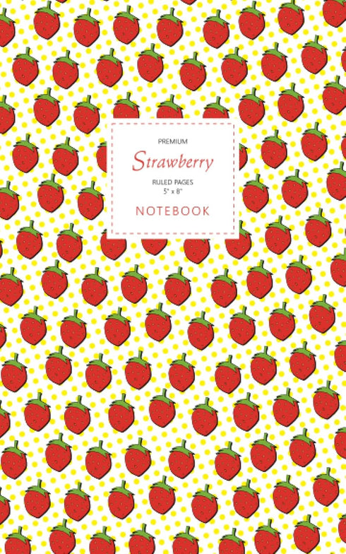 Quick Witted Coconut Strawberry Notebook - Ruled Pages, 5x8, Premium (Yellow Spot)