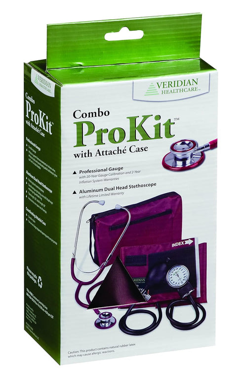 ProKit Aneroid Sphygmomanometer with Dual-Head Scope, Adult, Black, (02-12701)