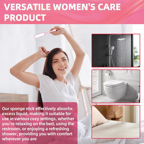 Calvana (30-Pack) Packaged, 6-Petal White Drip Sticks for Females, Drip Stick Absorbing Sponge, Awkward Essentials