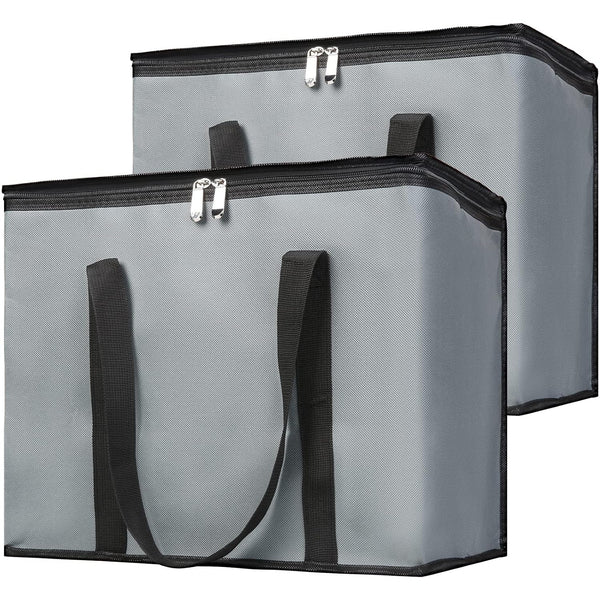 Bodaon 2-Pack Insulated Reusable Grocery Bag with Top, X-Large Frozen Foods Cold,