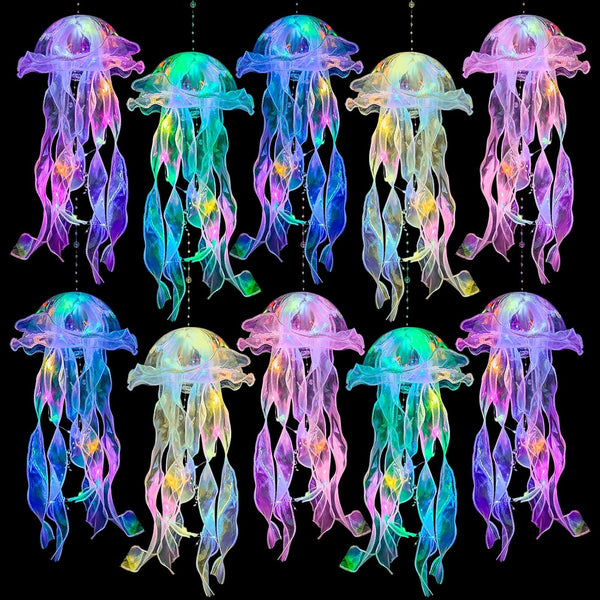 Jellyfish Decor - 10 Pcs Light Up Jellyfish Lanterns, Hanging Jelly Fish