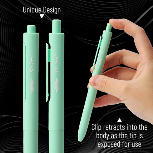 Mr. Pen- Retractable Gel Pens, 10 Pack, Colorful Ink Gel Pens, Pastel Barrels, Fine Point 0.5mm, Cute Pens
