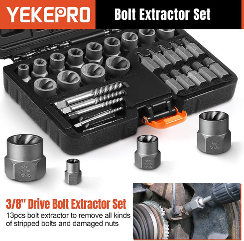 40 Set Set, Frozen, T15139 Pcs Bolt & Screw Extractor with Left Hand Cobalt Drill Bit Easy Out Broken Stripped Screw