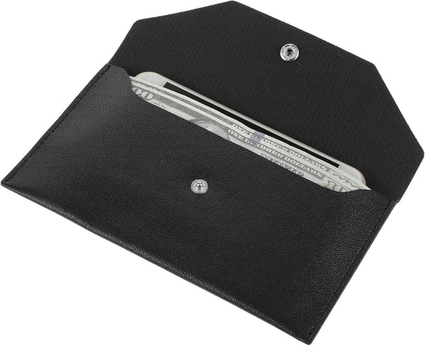 Money Envelopes for Cash, Reusable PU Leather Cash Wallet, Money Pouch for Travel and Budgeting