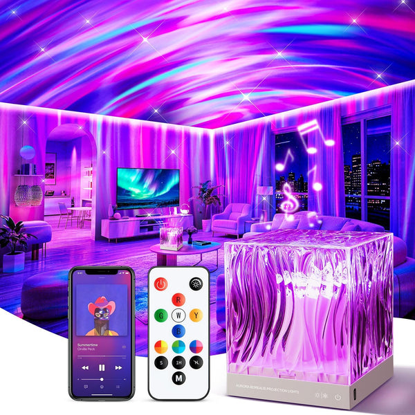 Northern Lights Projector White Noise Sound Machine for Sleep, 18-Color 15 White