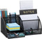 Mind Reader Desktop Organizer, File Storage, Accessory Storage, Metal Mesh, 11" L x 5.5" W x 5" H, Black