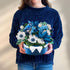 Poinsettia, 10 Inch 3D Freshcut Paper Pop Up Cards, Blue Life Sized Forever Flower Bouquet Popup Greeting Cards