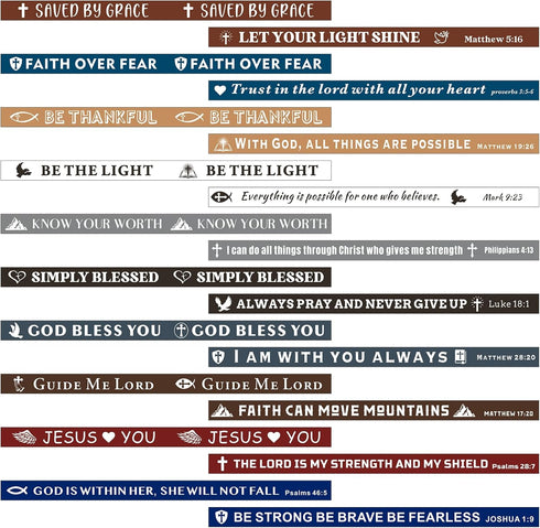 Bible Verse Bracelets - 20 Pcs Silicone Jesus Bracelets - Cute Christian Wristbands