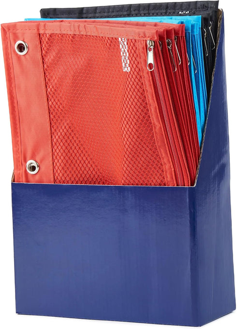Charles Leonard Pencil Pouch, Assorted Colors, Set of 24