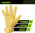 AWP Grain Leather Deerskin Work Gloves - Large Tan for Men and Women