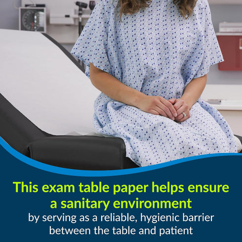 980912 18 225 (Pack 12) TIDI Everyday Exam Table Paper, White, x of Smooth Paper Hygienic Barrier For Medical Offices