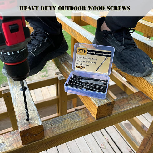 50PCS #14 x 2-7/8 Inch Black Deck Wood Screws, Heavy Duty Star Drive Timber Screws, Rust Resistant Landscaping Screws