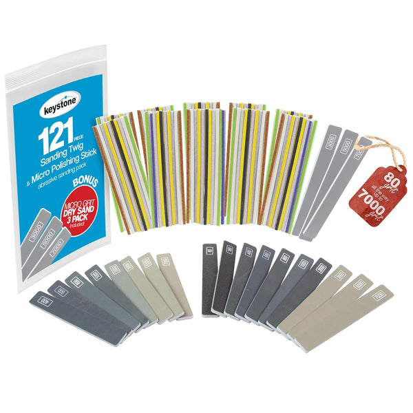 121 Pcs Sanding Twigs Assortment Pack - Color Coded Grits Abrasive Micro Sander Sanding Sticks for Hobby