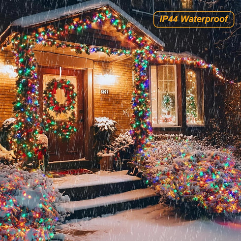 2 Pack 33 100 Pooqla Green String Lights Battery Powered, Total FT LED Christmas String Lights for Indoor Outdoor