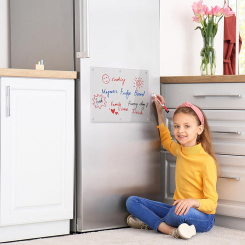 Mr. Pen Acrylic Magnetic Dry Erase Board for Fridge, 15"x11", Includes 3 Dry Eraser Markers