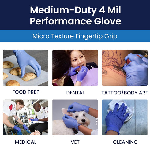 Adenna PCS776 Precision 4 mil Powder-Free Nitrile Exam Gloves, Large, Box of 100