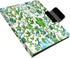 Organizer Portfolio Case with 3-Ring Binder, Flower Painting PU Leather Padfolio with Document Bag (Green)