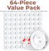 Bampix 64 Pack, 0.5 Inch Jelly Button Clear Cabinet Door Bumpers, Self-Adhesive Rubber Pads, Sound-Dampening Stoppers