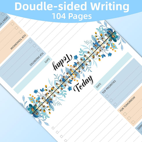 To Do List Notepad - 52 Sheets, 6.5" x 9.8" Checklist Productivity Organizer with Hourly Schedule for Work