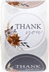 Indie Autumn Floral Thank You Labels - 250 Fall Flower Stickers, 1.5" Round Stickers with 3 Beautiful Designs