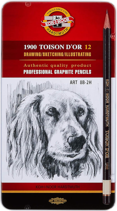 Koh-I-Noor TOISON D'OR Graphite Pencil 8B-2H (Pack of 12)
