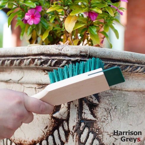 Heavy Duty Wooden Scrubbing Brush - Stiff Bristle Cleaning Tool