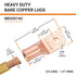 SELTERM 10pcs 3/0 AWG - 1/4" Stud Battery Lugs, Heavy Duty Wire Lugs, UL Bare Copper Eyelets